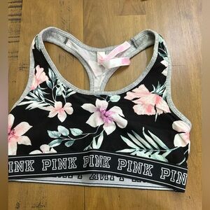 PINK Victoria's Secret Gray and Black Sports Bra